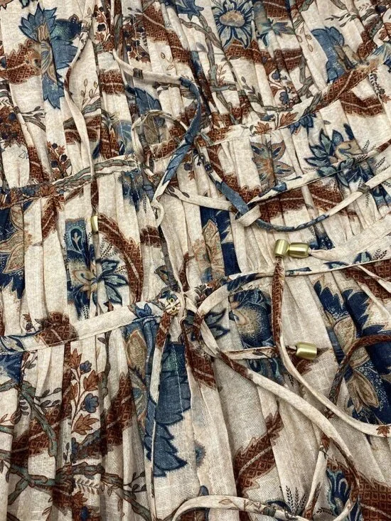 Zimmermann Ascension Tie Billow Cotton Tiered Maxi Dress AU 2 / US 8 NWT $1,250 - Picture 9 of 13